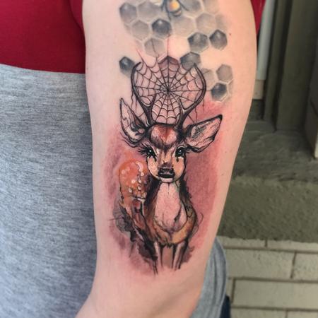 Tattoos - Watercolor Deer tattoo - 102187